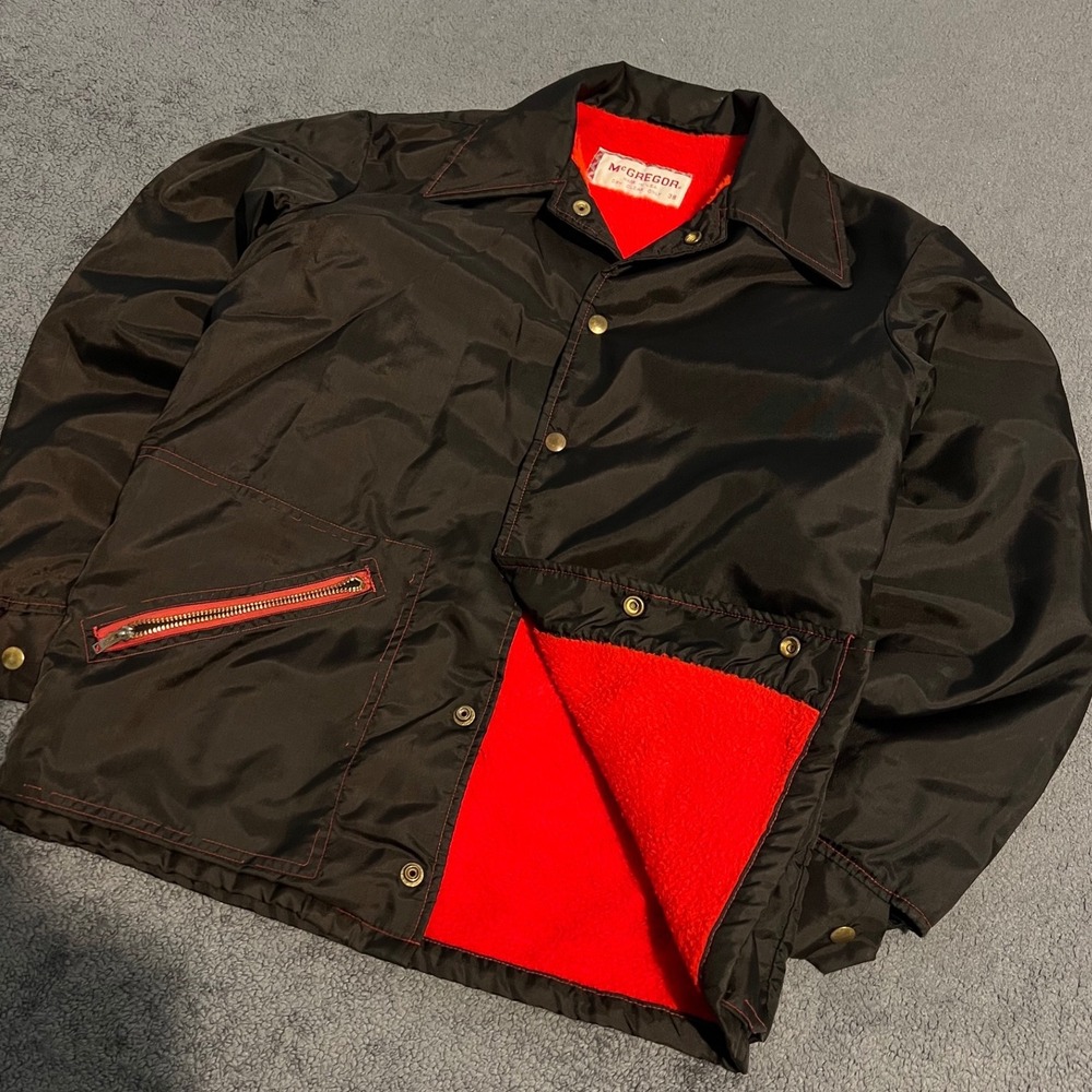 Vintage 1970s McGregor Fleece Lined Nylon Jacket USA Made Size 38 Medium